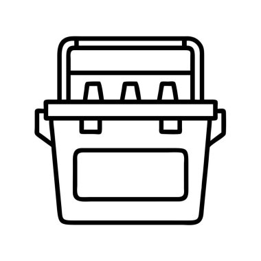 Taşınabilir yalıtımlı soğutucu ana hatları vektör simgesi tasarımı