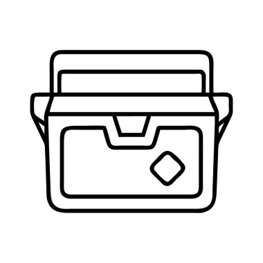 Taşınabilir yalıtımlı soğutucu kutusu veya çanta taslağı ikon vektör sanatı