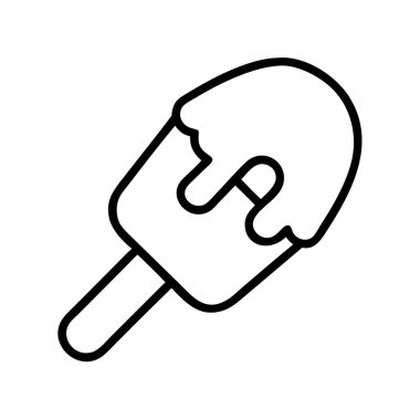 Eriyen buzlu şeker ikonu ana hatları vektör yaz tatlısı