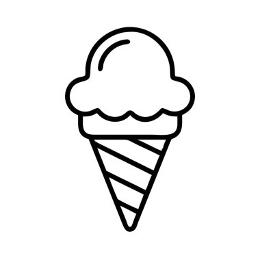 Dondurma konisi ikonu çizimi, tatlı dondurulmuş tatlı