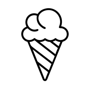 Lezzetli bir dondurma külahının basit çizimi