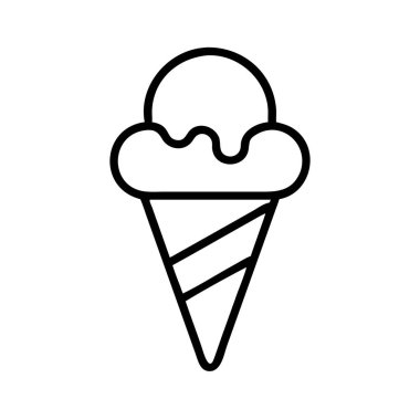 Minimalist dondurma külahı ana hatları ikon tasarım sanatı
