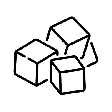 Üç şeker küpü veya buz küpü vektörünün ana simgesi