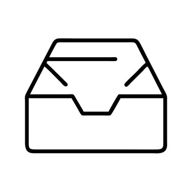 E- posta veya belge yönetimi için gelen çekmecesi satırı simgesi