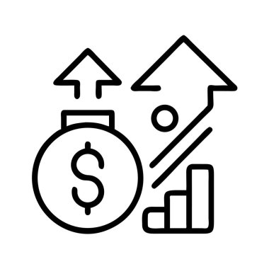 Dolar işareti ve oklarla finansal büyüme kavramı