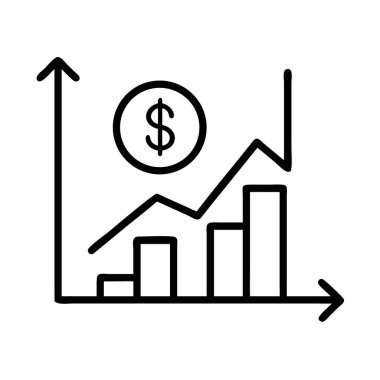 Yükselen dolar işareti simgesiyle mali büyüme grafiği
