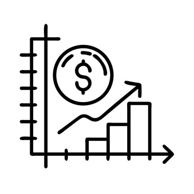 Dolar işareti simgesiyle mali büyüme grafiği