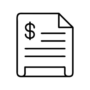 Dolar sembolü ve metni olan mali belge simgesi