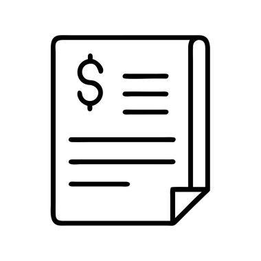 Fatura ve ödeme verilerini gösteren mali belge simgesi