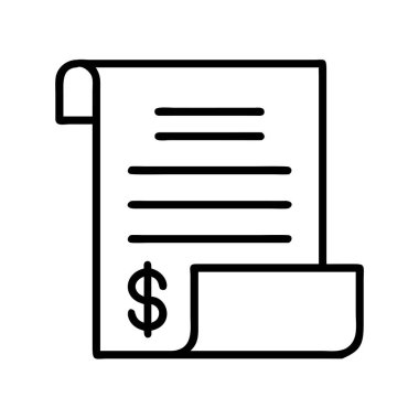 Dolar işareti ve belgesi olan fatura veya fatura simgesi