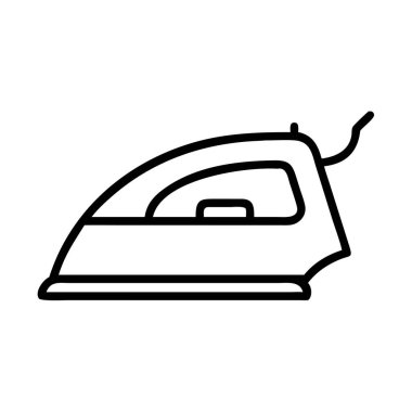 Bir ev buhar ütüsünün düz tasarım ana hatları simgesi