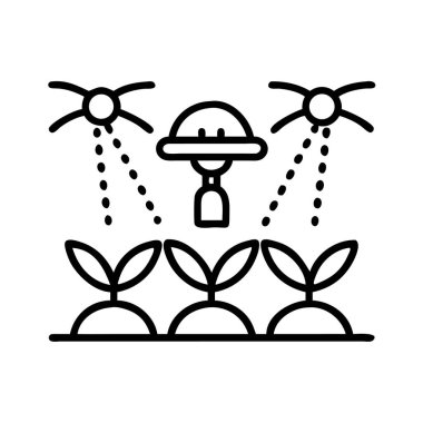 Modern akıllı sulama sistemi bahçe bitkilerini suluyor
