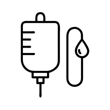 Sağlık hizmeti infüzyon terapisi serum torbası ana hatları.