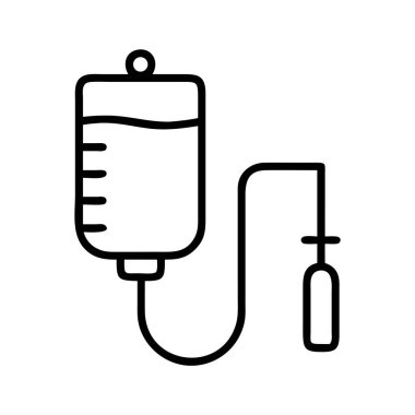 Damardan sıvı damlaları tıbbi tedavi hattı simgesi