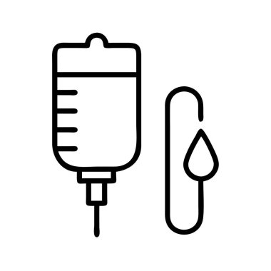 Damardan damlayan tıbbi infüzyon çizgisi ikonu