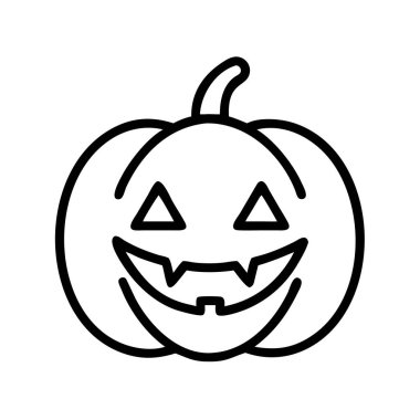 Cadılar Bayramı balkabağı fener ikonu, ürkütücü sezon sembolü sanat.