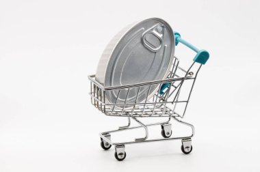 Yuvarlak Gümüş Yiyecek Kutusu Minyatür Alışveriş Tramvayı