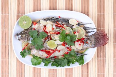 Tilapia balık limon akarsu Çin festivalinde iyi bir yaşam için gıda.