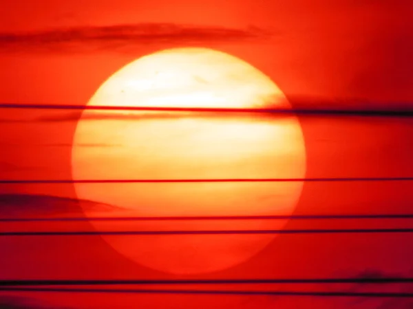 Bela vista da luz do sol na cidade . — Fotografia de Stock