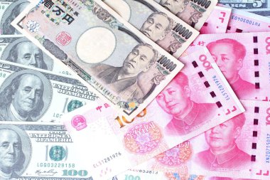 Bir dolarlık banknot, Yuan banknotu ve Yen banknotu, Yen banknotu yayıldı..