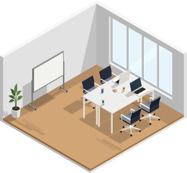 Modern küçük ofis çizimi