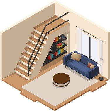 Isome çağdaş oturma odası iç mimarisi