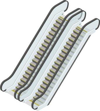 Isometric boş yürüyen merdiven çizimi