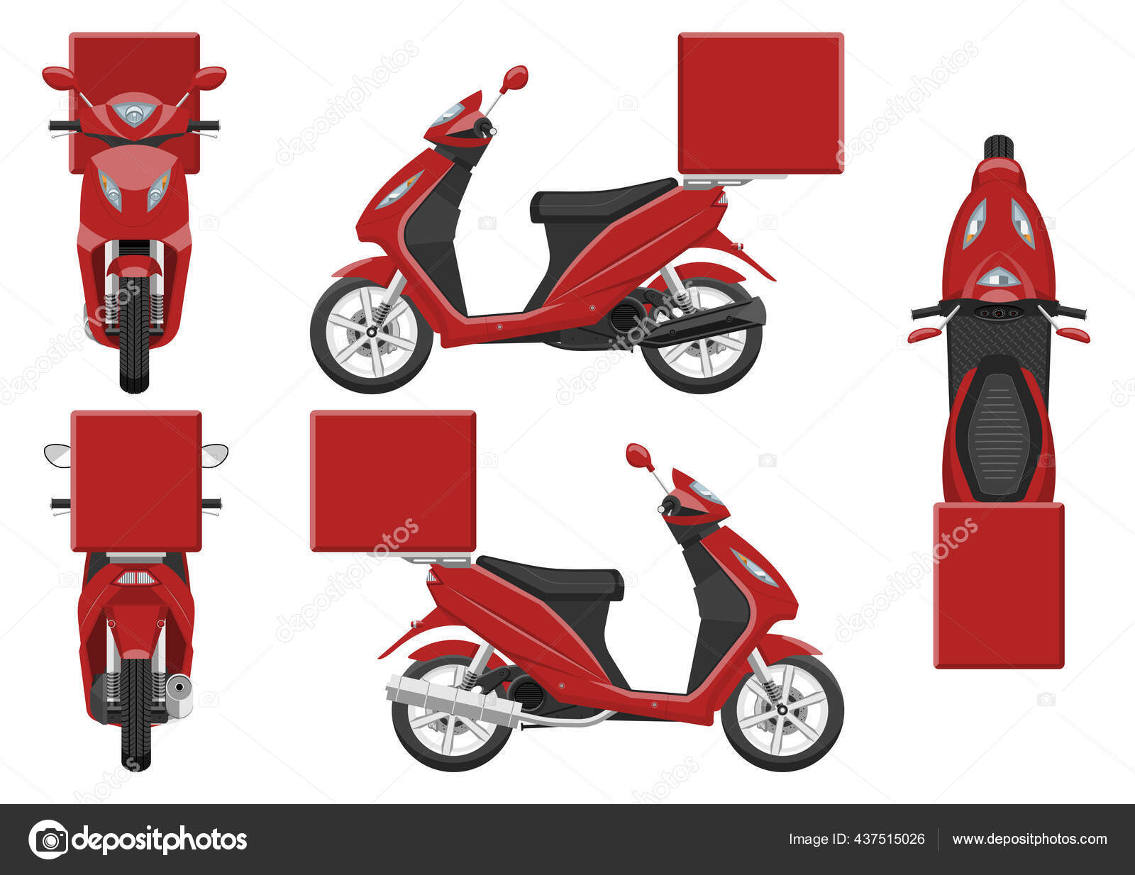 Download Red Delivery Motorcycle Vector Template Simple Colors Gradients Effects View Vector Image By C Imgvector Vector Stock 437515026