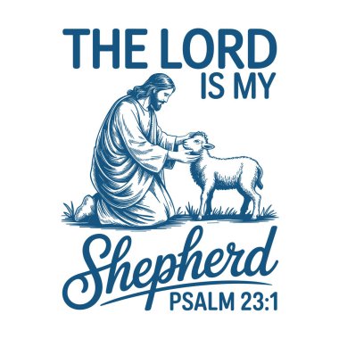 Tanrı 'nın ilham verici Hristiyan tasarımı çobanımdır. 231 İncil ayeti. İçinde çoban ve kuzu tasviri vardır. İnanç giysisi, kilise sanatı ve dini dekor için mükemmeldir.