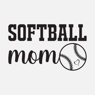 Simple and stylish softball mom t shirt design featuring bold lettering with a softball and heart accent Perfect for proud mothers and sports fans this clean retro illustration blends athletic pride family love and modern simplicity in a trendy graph