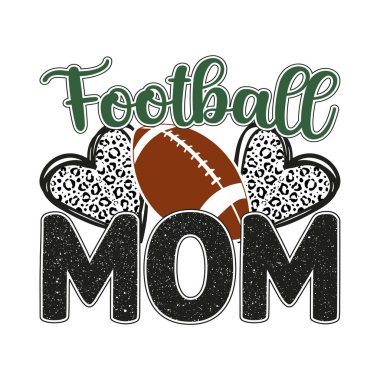 Leopar desenli ve futbol grafikli modaya uygun anne tasarımı. Sportif anneler ve oyunu desteklemeye bayılan aile hayranları için mükemmel. Tişörtler için idealdir. Etiketler ve modern atletizm vektörleri içeren dijital el sanatları.