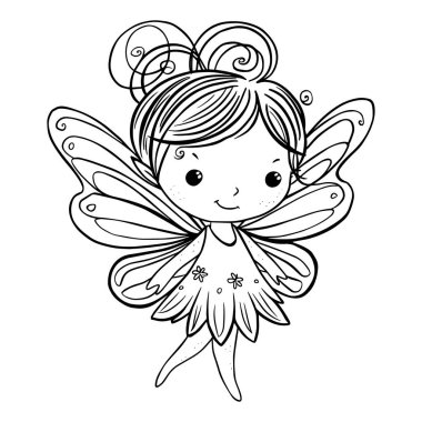 Ayrıntılı çiçek çelengi ile süslenmiş zarif tek boynuzlu at ana hat vektörü.