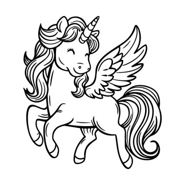 Büyüleyici tek boynuzlu at tasarımı. İçinde ay ve yıldızlar olan güzel çizgili bir at var. Çocukları boyamak için mükemmel sayfalar, fantezi sanat eserleri, tişört baskıları ve yaratıcı tasarımlar. Posterler, çocuk odası dekoru ve peri masalı için harika.
