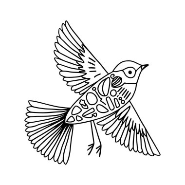 Zarif ayrıntılı tavus kuşu vektör çizimi çiçek ve yapraklarla çevrili. Boyama sayfaları, gömlek baskıları, dekoratif sanat ve çiçek tasarımı projeleri için mükemmel. Karmaşık siyah beyaz çizgi çizimi el sanatları, ev dekorasyonu ve c için idealdir