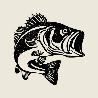 Balık tutanlar, açık hava kulüpleri ve deniz markaları için mükemmel, cesur, sıkıntılı vektör tarzı klasik balık illüstrasyonu. Tişört baskıları, logolar, dijital indirmeler veya klasik retro doku ve sp ile yaratıcı deniz yaşamı sanat projeleri için ideal