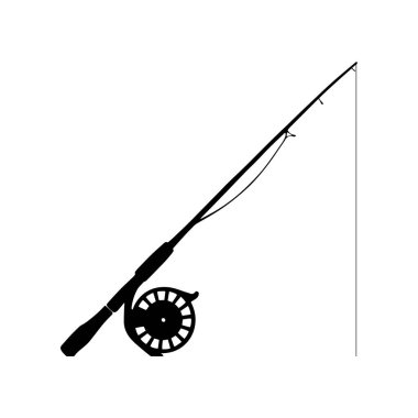 Detaylı makara ve temiz silüet tasarımı içeren minimalist balıkçı oltası vektör çizimi. Tişört izleri, balıkçı posterleri, logolar ve doğa eserleri için mükemmel. Balıkçılar, spor balıkçılığı hayranları ve açık hava macera tasarımları için harika.