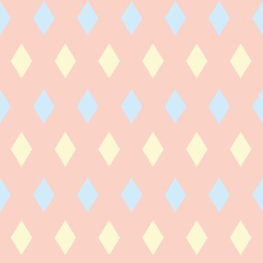 Renkli eşkenar dörtgen ile soyut sorunsuz arka plan. Açık pembe arka plan. Geometrik desen