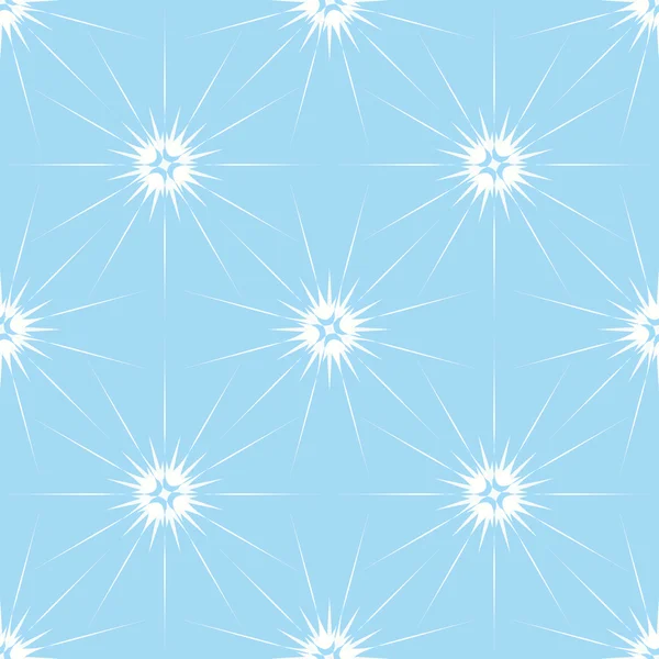 Seamless pattern snowflakes. White elements on blue background — Stock Vector