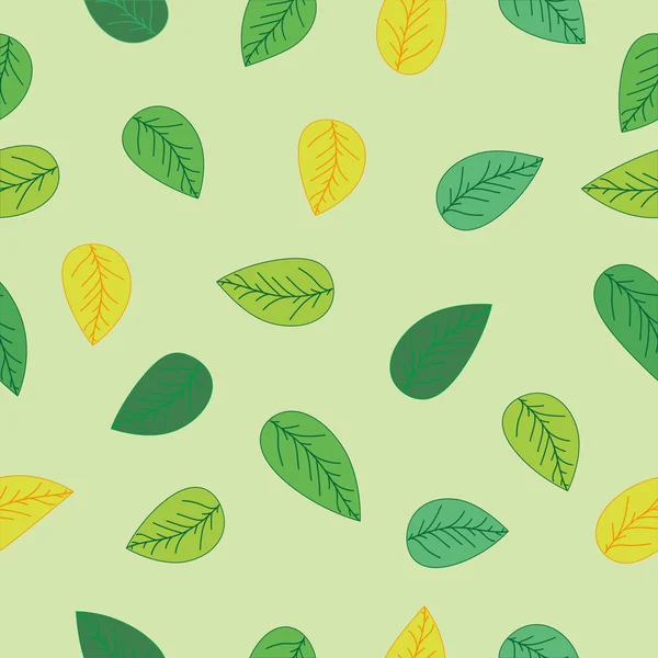 Yeşil yaprakları arka plan Seamless Modeli — Stok Vektör