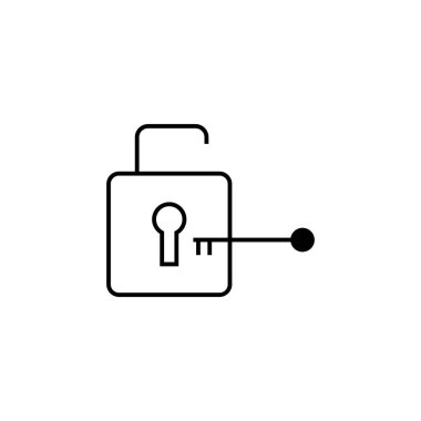 asma kilit ve anahtar simgesi çizim ögesi tasarımı