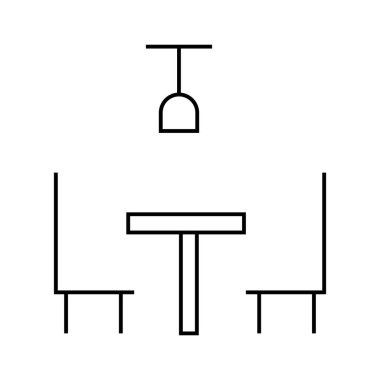 Yemek masası simgesi çizimi