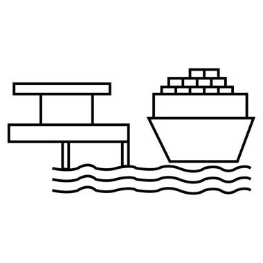 port simgesi illüstrasyon ögesi tasarımı