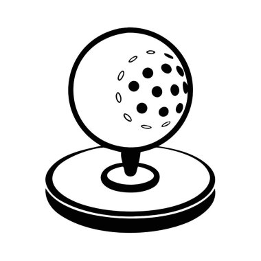 İzole edilmiş golf topu ikonu. golf sopası illüstrasyonu