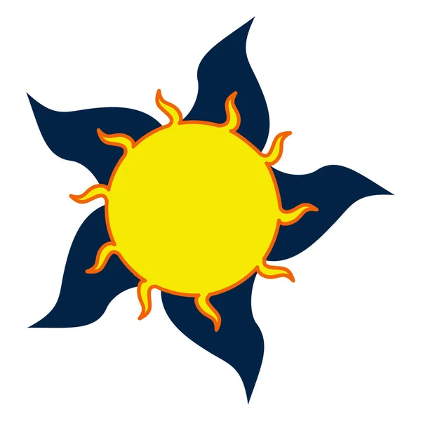 黒と白で旋回するアステカの太陽 — ストックベクタ