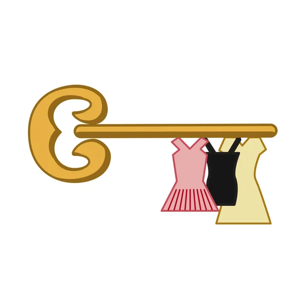 Damenmode Kleiderschrank Schlüssel — Stockvektor