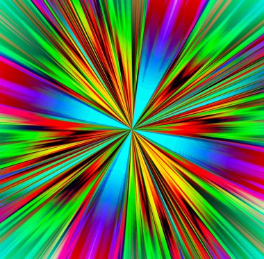 Merkeze çok renkli ışınlar