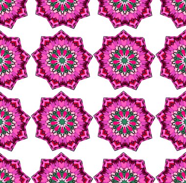 Mor pembe mozaik yıldız pürüzsüz desen