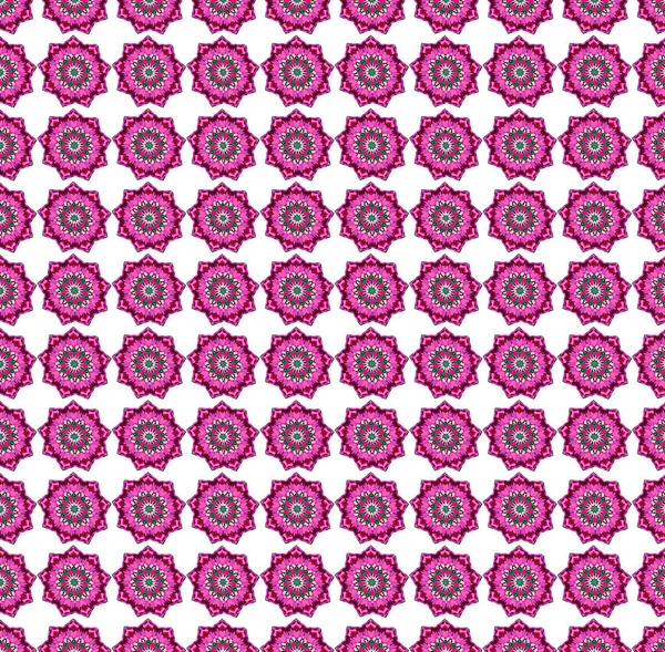 紫红花叶星无缝图案 — 图库照片