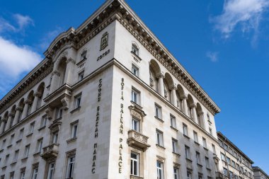 Sofya, Bulgaristan. 23 Kasım 2025. Sofya Balkan Palace Hotel binası, lüks tarihi kent Bulgaristan 'ın başkenti Sofya' da bulunan The Grand Hotel Balkan olarak 1956 yılında inşa edildi.