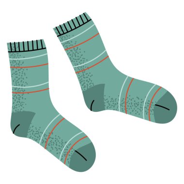 Günlük konfor için renkli, rahat çoraplar. Bir çift parlak renkli yumuşak pamuklu çorap, sıcaklığı, konforu ve günlük kıyafetleri temsil eder..